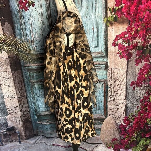 Dress Barn Animal print asymmetrical dress, size 14, excellent condition - Picture 8 of 12